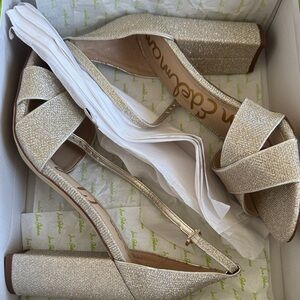 Sam Edelman Glittering Gold Block Heels